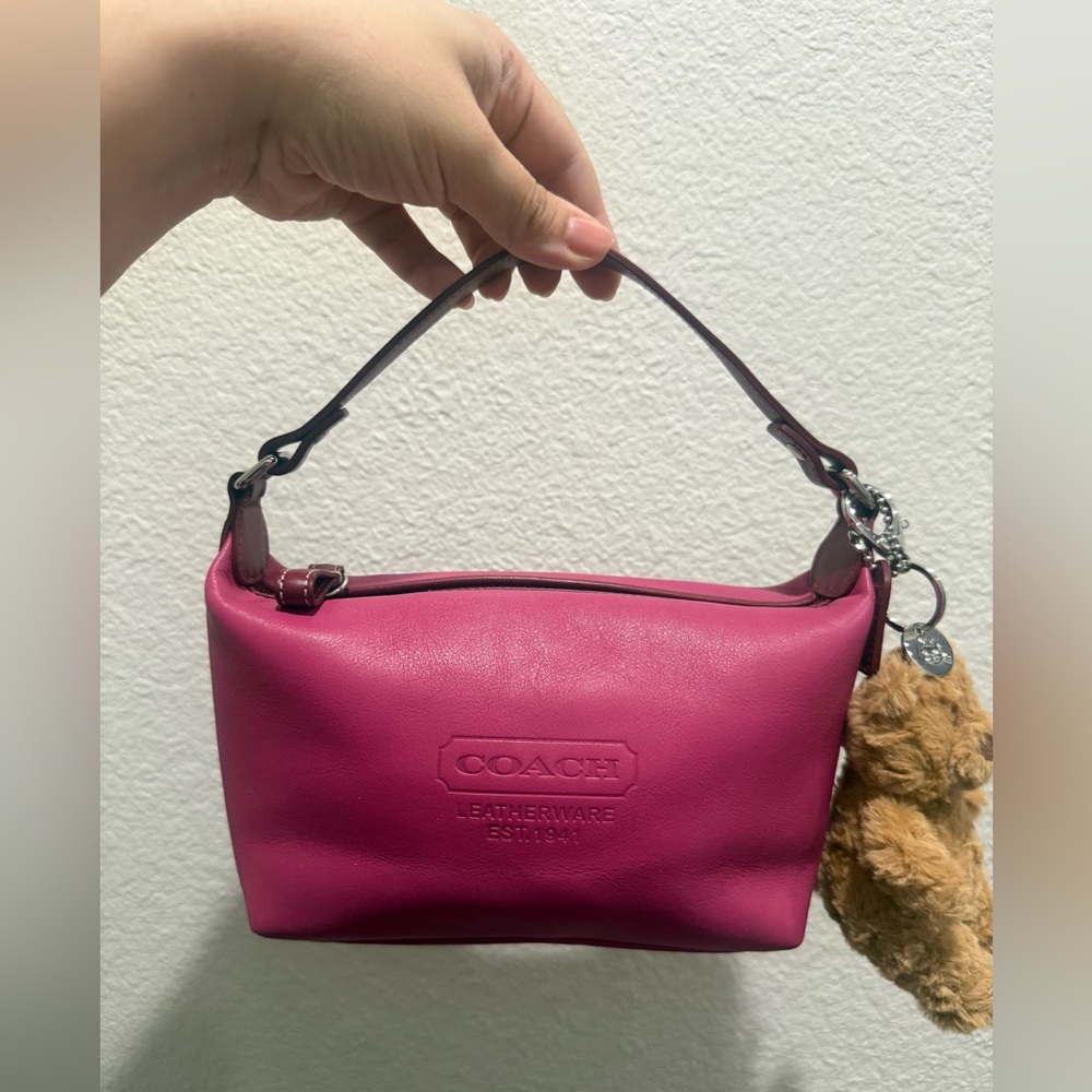 Coach Pink Leather Baguette